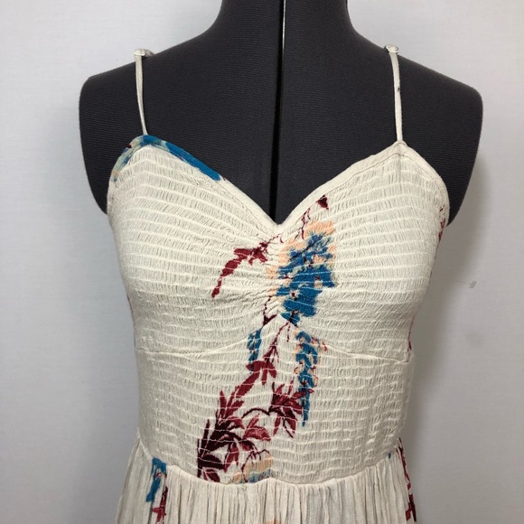 Free People NWT Women Printed Ivory Maxi Dress S/M - Picture 4 of 8